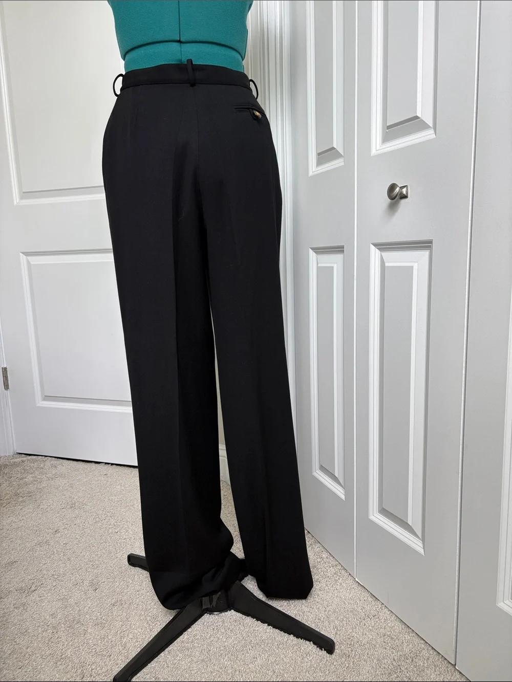 Chanel Vintage Black Wool Pleated Pants - mid 1990’s